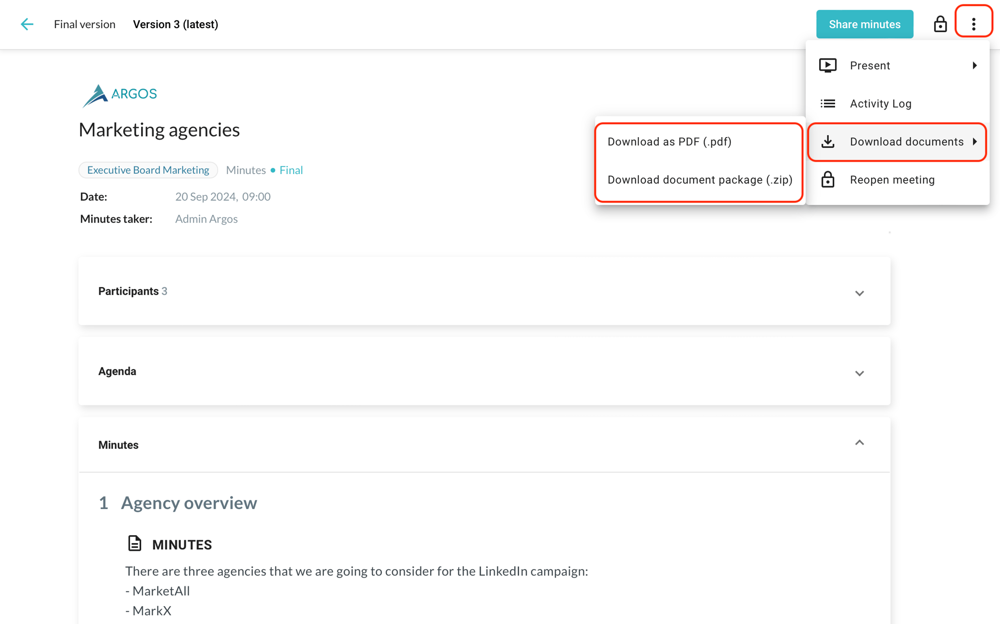 General - Download meeting minutes and circular resolutions