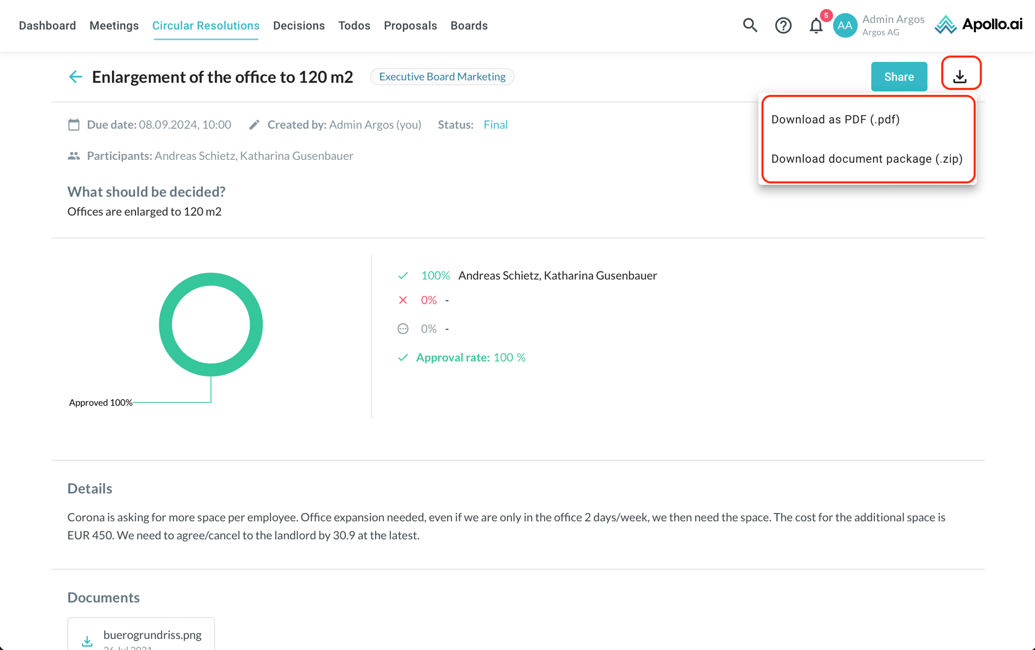 General - Download meeting minutes and circular resolutions